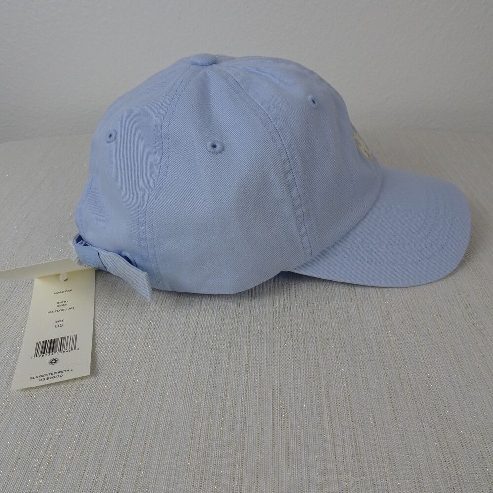 TORY BURCH Logo Baseball Cap Hat Blue Ice Floe Adjustable Cotton NWT $78 - Picture 4 of 13